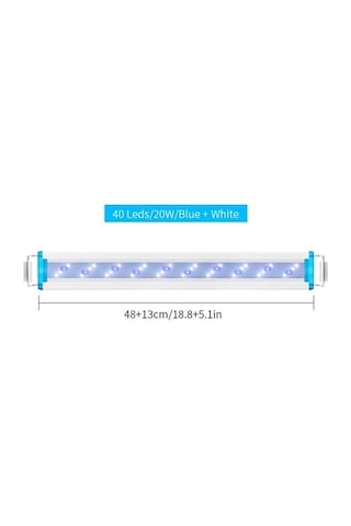 Silkroadselect Longbangdian Shop Szd B50bw Ab Stili V Mavi Beyaz Led Süper Ince Lamba Balık Tankı Su Bitkisi Büyümek Peyzaj Genişletilebilir Su Geçirmez Klip Işık Akvaryum Renkli