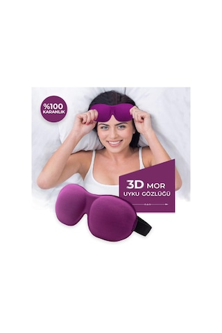 Uyku Gözlüğü Uyku Bandı 3d Uyku Gözlüğü Mor