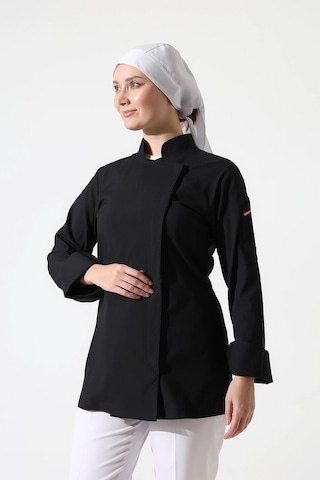 Kadın Likralı Aşçı Ceket - 6403 Siyah 6403 Siyah Soft