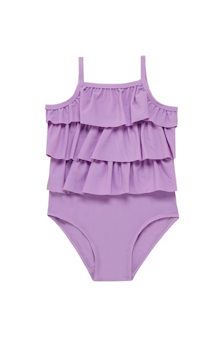 Uv Korumalı Askılı Mayo Kız Bebek Yüzücü Mayo 5108 Lila Lila