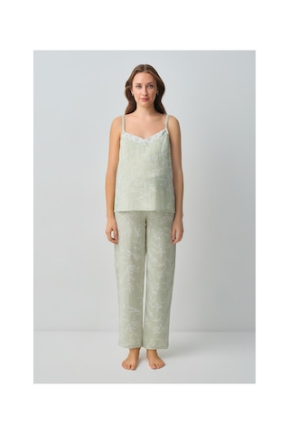 Suwen Cindy Pamuklı Hamile Lohusa Pijama Takımı Wsh1051018655 Yeşil