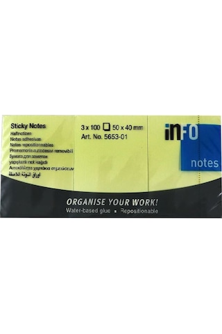 Info Notes 50x40 Sarı Postit 3 Lü Pk 100 Yp 565301