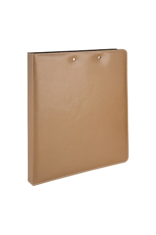 Evrak Sunum Tanıtım Firma Klasörü Sekreterlik A4 150 Yaprak Kapasiteli Ring Binder File Vegan 26,5x32 Cm. Vizon