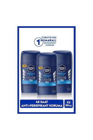 Nivea Men Fresh Active 48 Saat Erkek Stick Deodorant 3 x 50 ML Nivea Men Fresh Active 48 Saat Erkek Stick Deodorant 3 x 50 ML