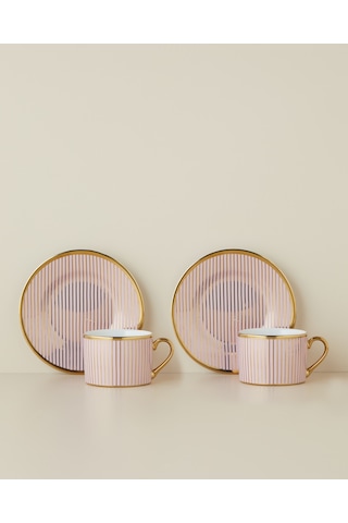 Livora New Bone China 4 Parça 2 Kişilik Çay Fincanı Takımı 220 Ml Pembe