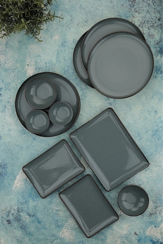 Kütahya Porselen Moderna Kahvaltı Takımı Mavi 14 Parça 6 Kişilik Mod14kh730p01 Çok Renkli