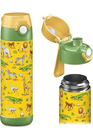 Çocuk Su Şişesi Yalıtımlı Paslanmaz Çelik Su Şişesi Bpa Içermez Sızdırmaz Okullar Ve Anaokulları Için Bardak Kapaklı Çocuk Şişesi 5pjyzd Diğer