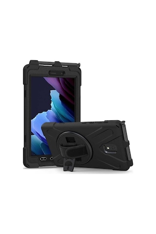 Galaxy Uyumlu Tab Active 3 T577 Zore Defender Tablet Silikon Kılıf - Siyah