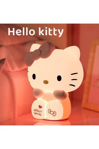 Tcherchi Sanrio Hello Kitty Küçük Gece Lambası, Silikon Lamba Beyaz