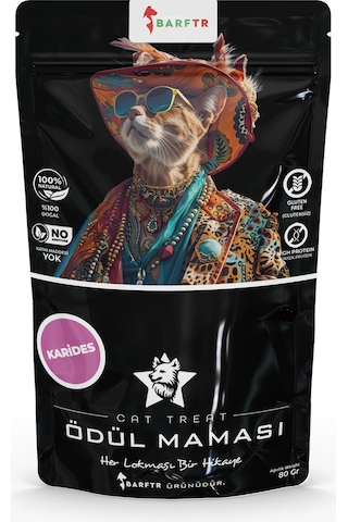 Barftr Karides Atıştırmalık Kedi Ödül Maması 80 G