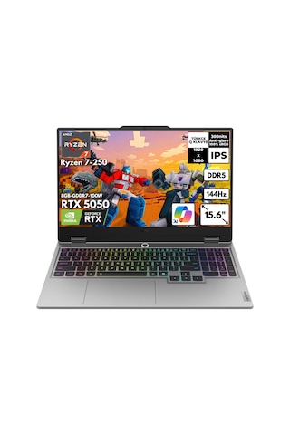 Lenovo LOQ 15AHP10 83JG00BNTRHMF15 R7-250 48 GB 1 TB SSD 8 GB RTX5050 15.6" FHD W11P Dizüstü Bilgisayar