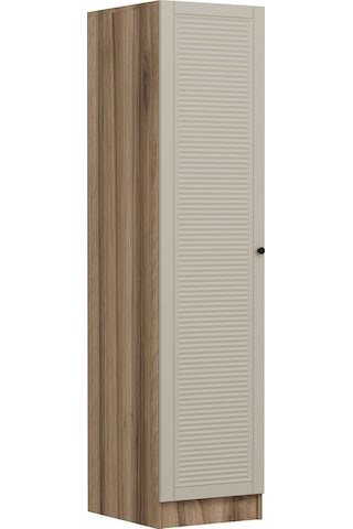 Minar Kale 1 Kapaklı Dolap Mebran Panjur 190cm - Dore/kumtaşı - Raflı Çok Renkli