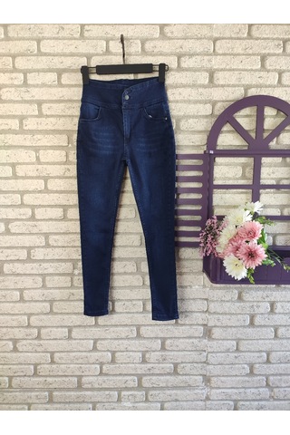 Esm Noche Yüksek Bel Likralı Jean Pantolon 90 Cm Lacivert