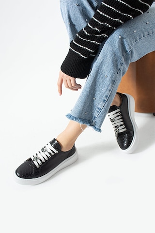 Dericia Shoes Icon Hakiki Deri Günlük Rahat Kadın Sneaker Siyah
