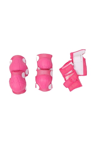 Çocuk Kask Paten Kaykay Bisiklet Koruyucu Set Pembe