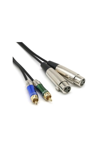 Novahub 2'li Xlr-rca Erkek Ses Bağlantı Kablosu, 29.5cm, Multimedya Uygun, Hd Ses Kablo
