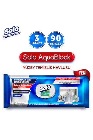 Solo Aquablock Yüzey Temizlik Havlusu 3'lü 90 Yaprak