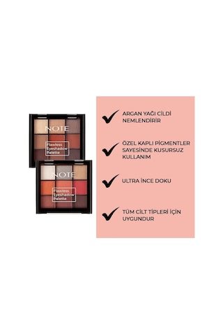 NoteCosmetics Flawless Eyeshadow Mat Ve Işıltılı Toz Göz Far Paleti - 01 Canlı Renkler