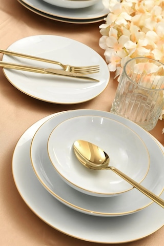 Güral Porselen 24 Parça Atina 6 Kişilik Gold Yemek Takımı