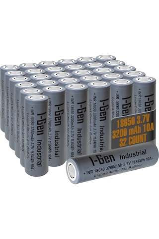 I-gen Industrial E004 Inr 18650 3.7v 3200 Mah 10a 11.84wh Li-ıon Şarjlı Pil Düz Başlı Lityum Pil 32'li Paket I-gen137