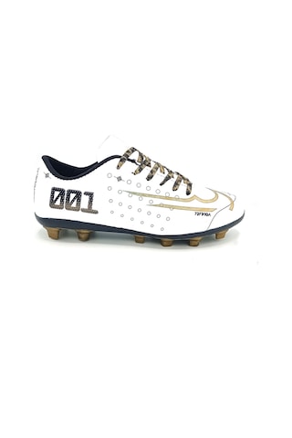 Unisex Yeni Mds 001 Beyaz Altın Krampon Halısaha Futbol Ayakkabı Beyaz - Altın