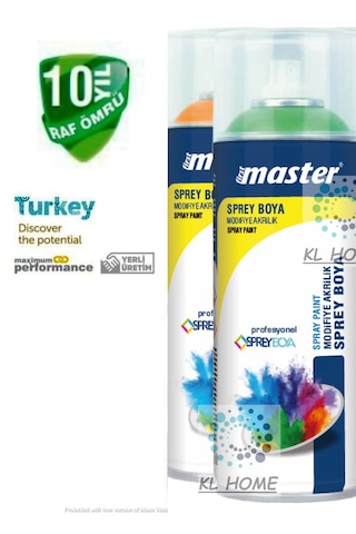 Açık Mavi Pro Seri Akrilik Sprey Boya- 400 Ml Büyük Boy-10 Yıl Raf Ömür 1 Adet 0323 Açık Mavi