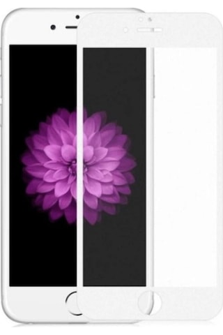 Apple Uyumlu iPhone 7 Plus Mat Seramik Nano Tam Kaplayan Full Ekran Koruyucu Beyaz