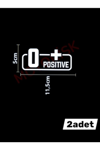 0 + Pozitif Kan Grubu Araba-motosiklet Cam Etiket Sticker 11,5x5