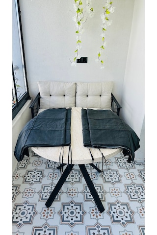 Bahçe Balkon Takımı Minder Kılıf Takımı 4 Adet Antrasit