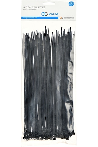 Günsan Siyah 100'lü Kablo Bağı (20cm x 4.8mm)