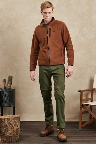 Wrangler All Terrain Gear Regular Fit Normal Kesim Tam Fermuarlı Kahverengi Polar W222579SZ Kahverengi