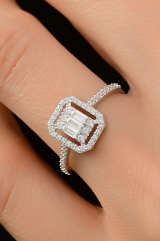 Baget Altın Yüzük (Gümüş Kolye Hediyeli) (495752736)