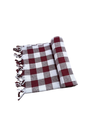Kareli Yer Sofra Bezi Piknik Masa Örtüsü Saçaklı 150X150 CM (547799353)