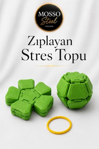 Zıplayan Stres Topu Clicker Stres Topu Lastik Mekanizmalı 3d Baskı Mekanik Fidget Oyuncak - Hoplaç - Zıplaç Ms-6