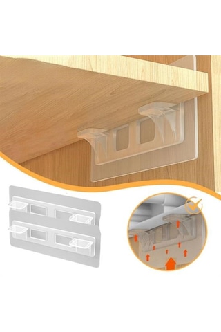 Buffer Dolap İçi Raflar İçin 4'lü Plastik Güçlü Yapışkanlı Düzen