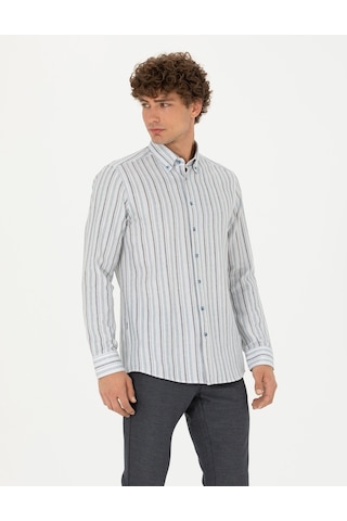 Pierre Cardin Erkek Mavi Desenli Gömlek 50275620-vr036 Mavi