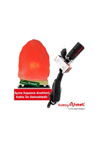 Sarı Işıklı Doğal Tuz Lambası Açma Kapama Kablosu İle Birlikte Çok Renkli