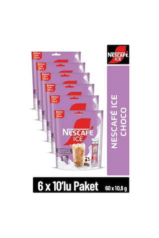 Nescafe Ice Choco Çikolata Aromalı Çözünebilir Kahve 10,6g 10'lu Paket 10x6 Diğer