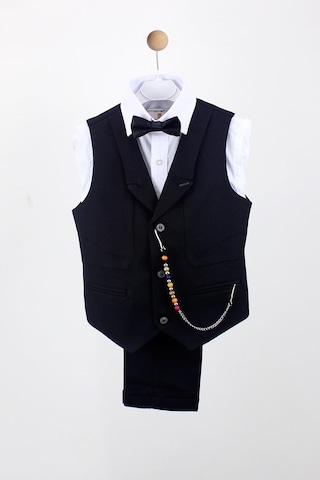 Doctor Junior Erkek Çocuk Yakalı Yelek Pantolon Takım Siyah