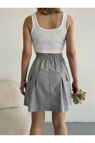 Cepli Paraşüt Etek Gri