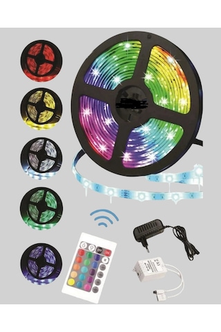 5 Metre Kumandalı Rgb Şerit Led Aydınlatma