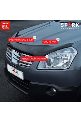 Nissan Qashqai 2007-2010 Yıl Aralığı Uyumlu Kaput Rüzgarlığı 3mm