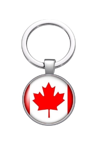 Tamgacrafts Kanada Canada Bayrağı Metal Anahtarlık Ülke Temalı Hediyelik Çok Renkli