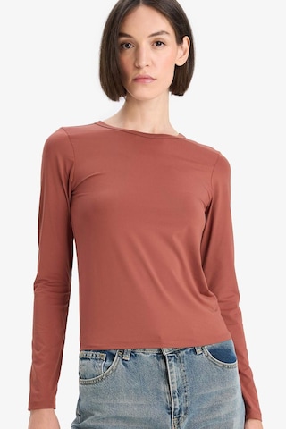 Defacto Slim Fit Dar Kesim Bisiklet Yaka Basic Düz Uzun Kollu Tişört D3756ax25aubr228 Bordo