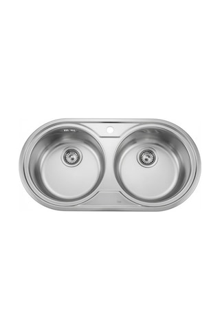 Teka - İkili Yuvarlak Çelik Eviye 48x91,5 - Be2b700-