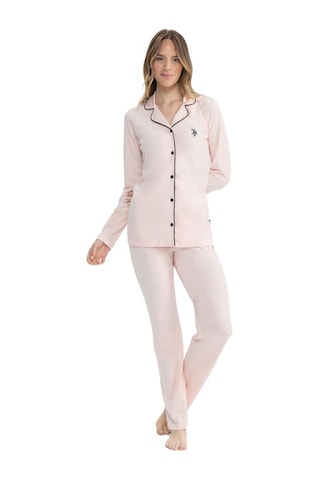 U.s. Polo Assn. - Kadın Pembe Boydan Patlı Pijama Takımı Pembe
