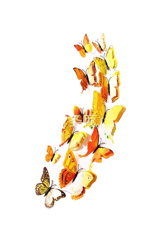 Maiyame Sarı Çift Katlı Manyetik 3d Kelebek Duvar Sticker - Ev Dekorasyonu, Kolay Kullanım, Dayanıklı Malzeme Diğer