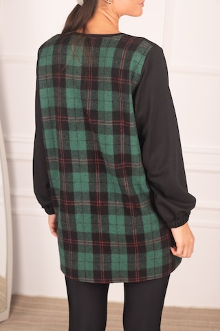 Armonika Kadın Haki Sırtı Ekose Desen Sweatshirt Arm-21k024045