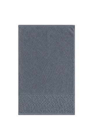 El Yüz Havlusu 50x90 Cm %100 Pamuk Kısmi Kadife Quadro İndigo 11