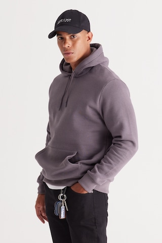 AC&Co / Altınyıldız Classics Erkek Koyu Gri Standart Fit Normal Kesim Kapüşonlu Kanguru Cepli Pamuklu Sweatshirt Koyu Gri